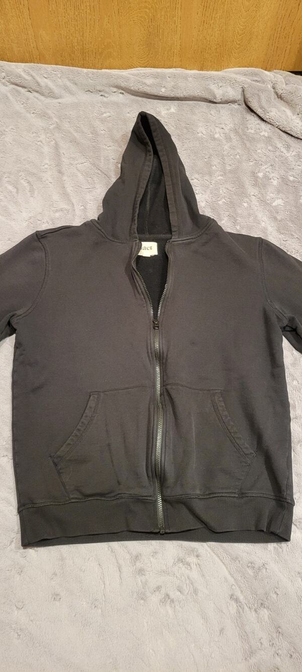 Pact Hoodie Womens Large L Black Travel Gym Knit Full Zip Organic Cotton Hoodie